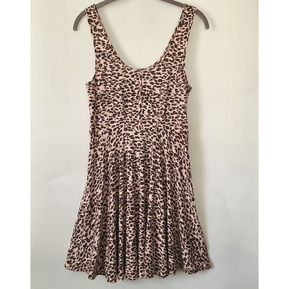 Free People Pink and Black Leopard Print Mini Dress